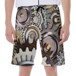 Steampunk Gears And Cogs Print Men's Beach Shorts