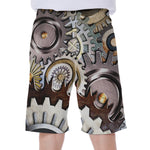 Steampunk Gears And Cogs Print Men's Beach Shorts
