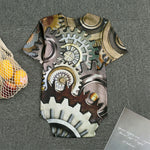 Steampunk Gears And Cogs Print Men's Bodysuit