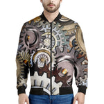 Steampunk Gears And Cogs Print Men's Bomber Jacket