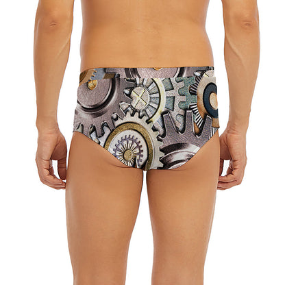 Steampunk Gears And Cogs Print Men's Briefs