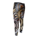 Steampunk Gears And Cogs Print Men's Compression Pants