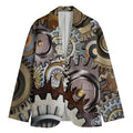 Steampunk Gears And Cogs Print Men's Cotton Blazer