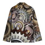 Steampunk Gears And Cogs Print Men's Cotton Blazer