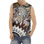 Steampunk Gears And Cogs Print Men's Fitness Tank Top