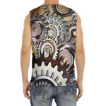 Steampunk Gears And Cogs Print Men's Fitness Tank Top