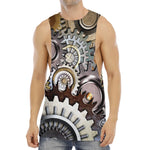 Steampunk Gears And Cogs Print Men's Muscle Tank Top
