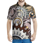 Steampunk Gears And Cogs Print Men's Polo Shirt