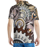 Steampunk Gears And Cogs Print Men's Polo Shirt