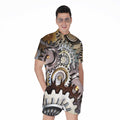 Steampunk Gears And Cogs Print Men's Romper