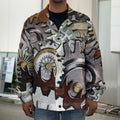 Steampunk Gears And Cogs Print Men's Shirt Jacket