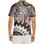 Steampunk Gears And Cogs Print Men's Short Sleeve Rash Guard