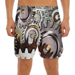 Steampunk Gears And Cogs Print Men's Split Running Shorts