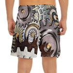 Steampunk Gears And Cogs Print Men's Split Running Shorts