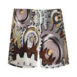 Steampunk Gears And Cogs Print Men's Sports Shorts