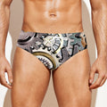 Steampunk Gears And Cogs Print Men's Swim Briefs