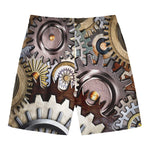 Steampunk Gears And Cogs Print Men's Swim Trunks