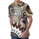 Steampunk Gears And Cogs Print Men's Velvet T-Shirt