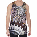 Steampunk Gears And Cogs Print Men's Velvet Tank Top