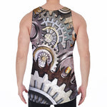 Steampunk Gears And Cogs Print Men's Velvet Tank Top