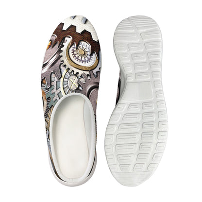 Steampunk Gears And Cogs Print Mesh Casual Shoes
