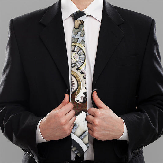 Steampunk Gears And Cogs Print Necktie
