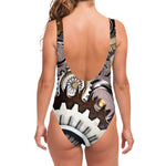 Steampunk Gears And Cogs Print One Piece Swimsuit
