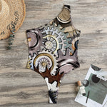 Steampunk Gears And Cogs Print One Shoulder Bodysuit