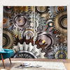 Steampunk Gears And Cogs Print Pencil Pleat Curtains