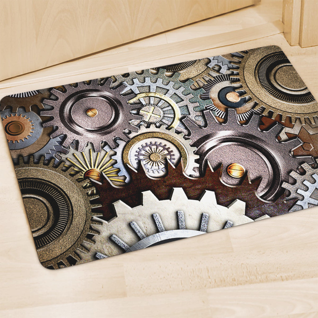 Steampunk Gears And Cogs Print Polyester Doormat