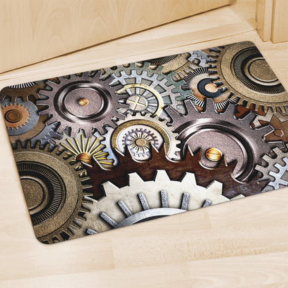 Steampunk Gears And Cogs Print Polyester Doormat