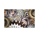 Steampunk Gears And Cogs Print Polyester Flag