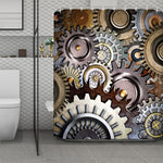 Steampunk Gears And Cogs Print Polyester Shower Curtain