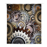 Steampunk Gears And Cogs Print Polyester Shower Curtain