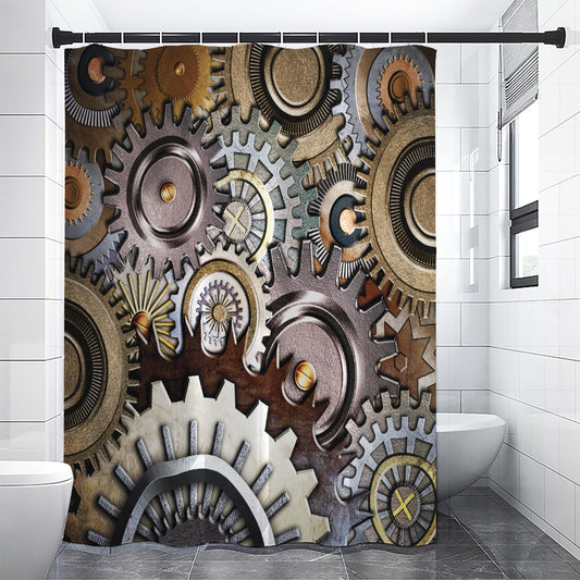 Steampunk Gears And Cogs Print Premium Shower Curtain