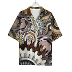 Steampunk Gears And Cogs Print Rayon Hawaiian Shirt