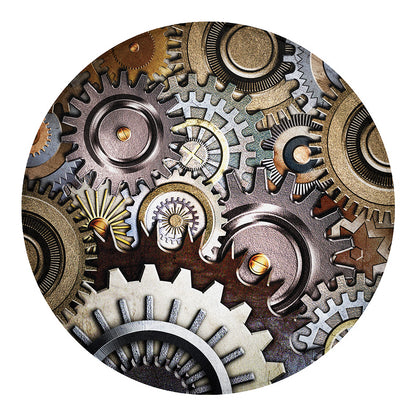 Steampunk Gears And Cogs Print Round Blanket