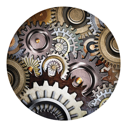 Steampunk Gears And Cogs Print Round Blanket