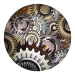 Steampunk Gears And Cogs Print Round Blanket