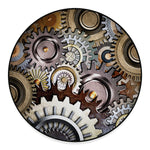 Steampunk Gears And Cogs Print Round Floor Mat