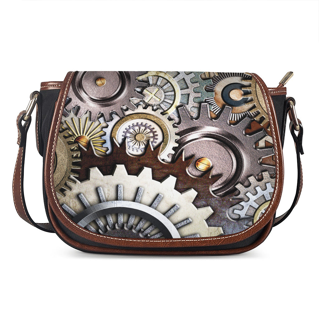 Steampunk Gears And Cogs Print Saddle Bag