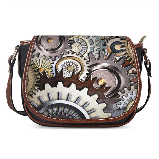 Steampunk Gears And Cogs Print Saddle Bag