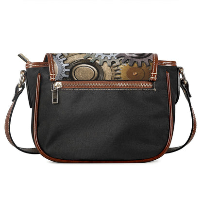 Steampunk Gears And Cogs Print Saddle Bag