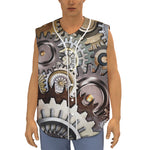 Steampunk Gears And Cogs Print Sleeveless Baseball Jersey