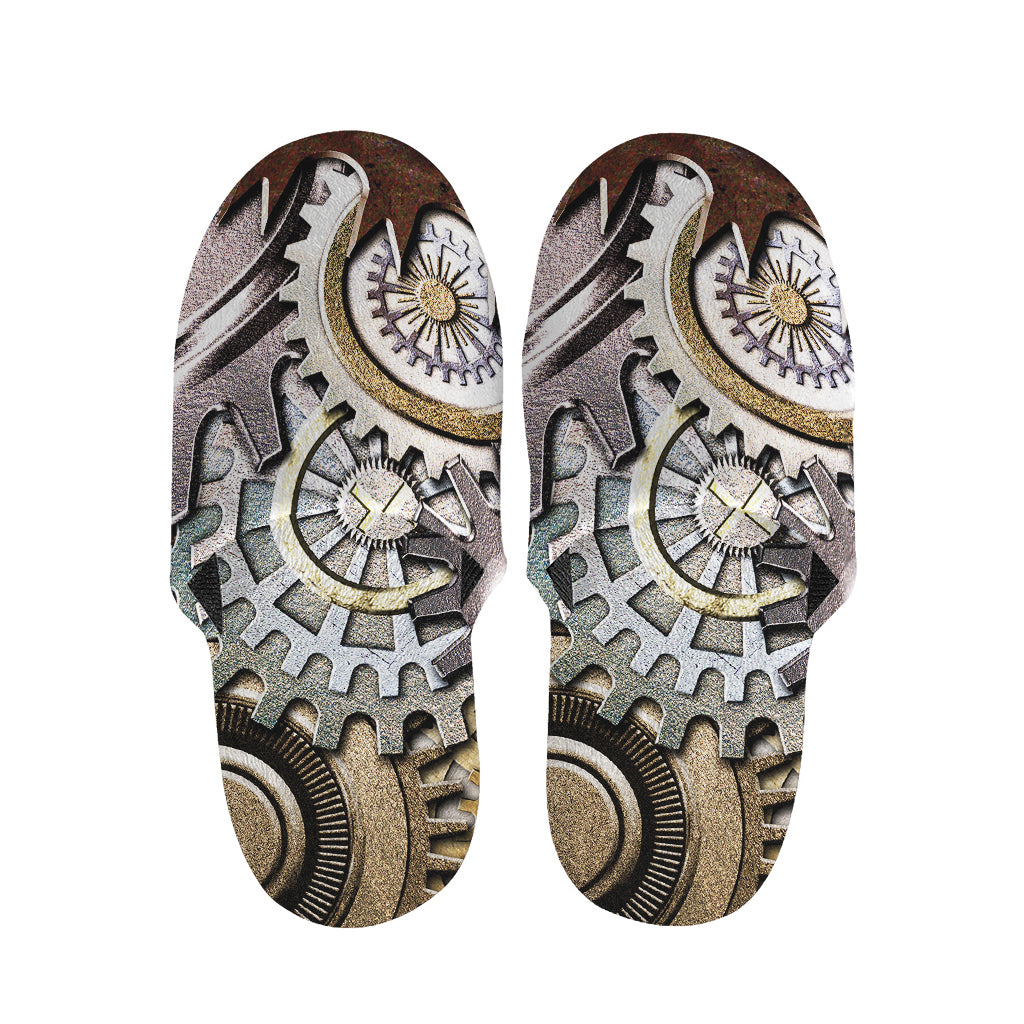 Steampunk Gears And Cogs Print Slippers