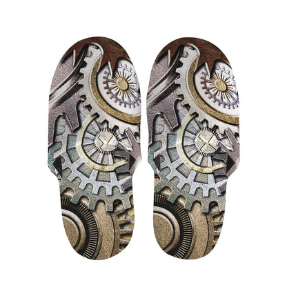 Steampunk Gears And Cogs Print Slippers
