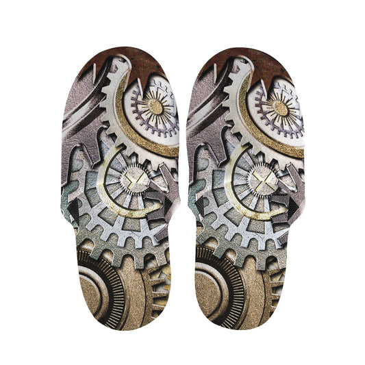 Steampunk Gears And Cogs Print Slippers