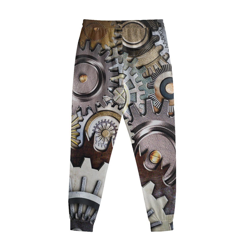 Steampunk Gears And Cogs Print Sweatpants