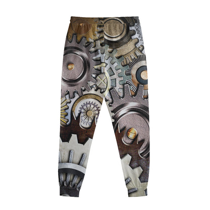 Steampunk Gears And Cogs Print Sweatpants