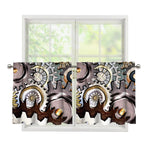 Steampunk Gears And Cogs Print Tier Curtains